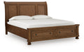 Zackaryn - King Sleigh Storage Bed - Warm Brown Signature Design by Ashley®