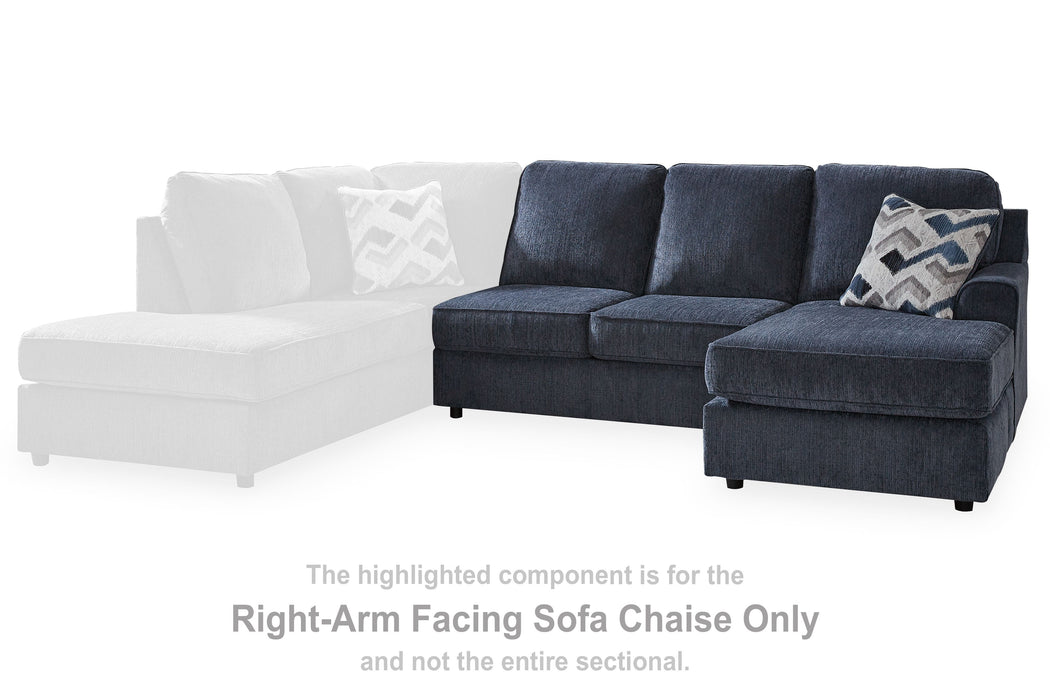 Albar Place - Raf Sofa Chaise - Cobalt Signature Design by Ashley®