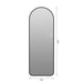 65" X 24" Arched LED Full Length Mirror With Frame, 3 Color Temperatures & Stepless Dimming - Black Daily Nest