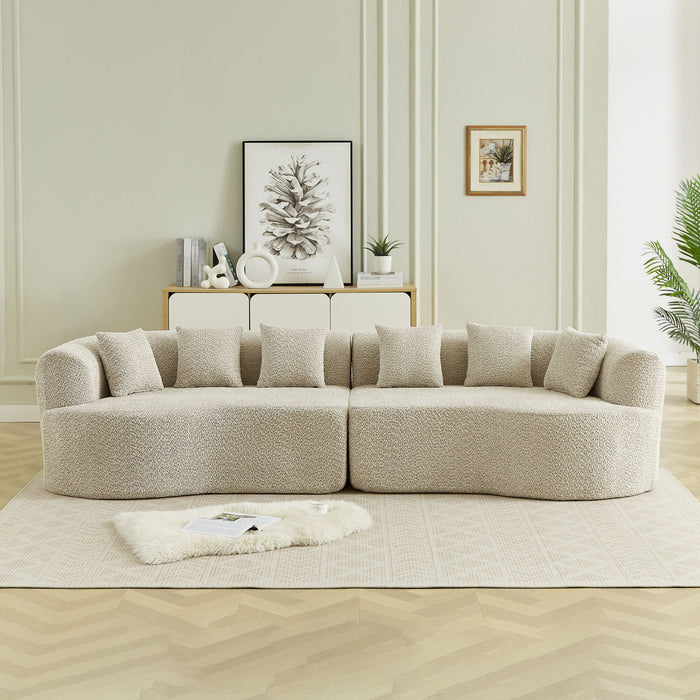 Curved Sectional Sofa With 6 Pillows Home Essentials
