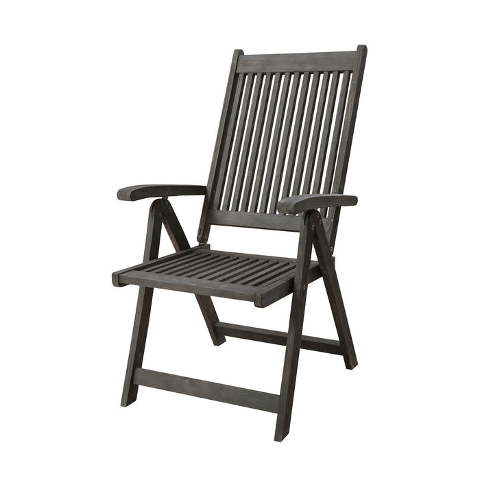 Distressed Outdoor Reclining Chair - Dark Gray