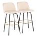 Toriano - Contemporary Fixed Height, Barstool With Swivel & Round Footrest (Set of 2) Lumi Source
