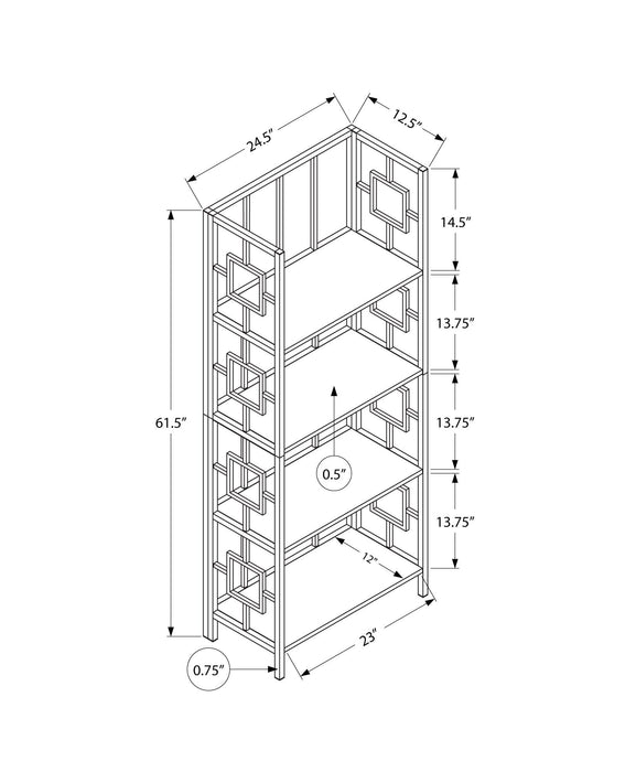 Bookshelf, Bookcase, Etagere, 4 Tier, For Office, Contemporary & Modern - Espresso 8th Street