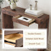 Console Table With Double Drawers - Walnut Home Essentials