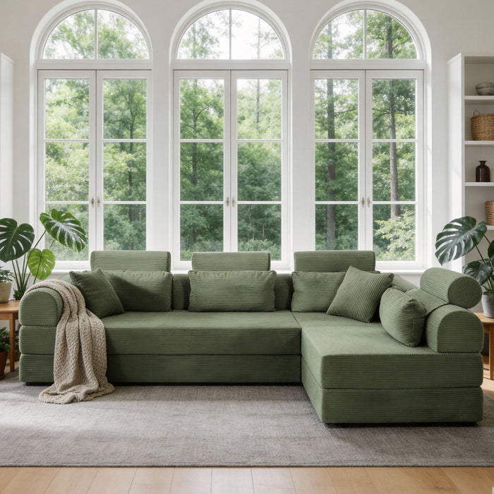 Modern L-Shape Modular Sectional Sofa, Compressed Design Home Essentials