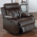 Leatherette Recliner With Pillow Arms And Headrest For Living Room - Brown Home Essentials