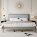 Mid Century Modern Platform Bed With Upholstered Headboard Noble House