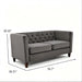 Button Tufted Loveseat, 2 Seater With Square Arm Couch For Living Room US Pride