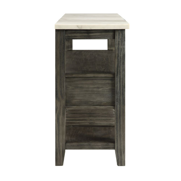 Merel - Server - White Marble Top & Gray Oak