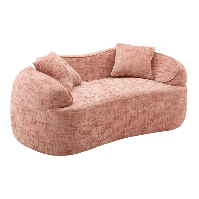 Curved 2 Person Compress Sofa With Armrests, Includes Pillows Home Essentials