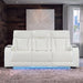 Electra - Power Reclining Sofa With Power Headrests, Drop Down Table, Reading Light, Massage, LED Lighting And USB Control Matrix Furniture Group