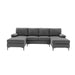 U - Shape Sectional With Legs, Pillow Top Arms - Dark Gray Home Essentials