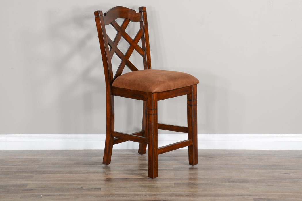 Santa Fe - Double Crossback Barstool - Dark Brown