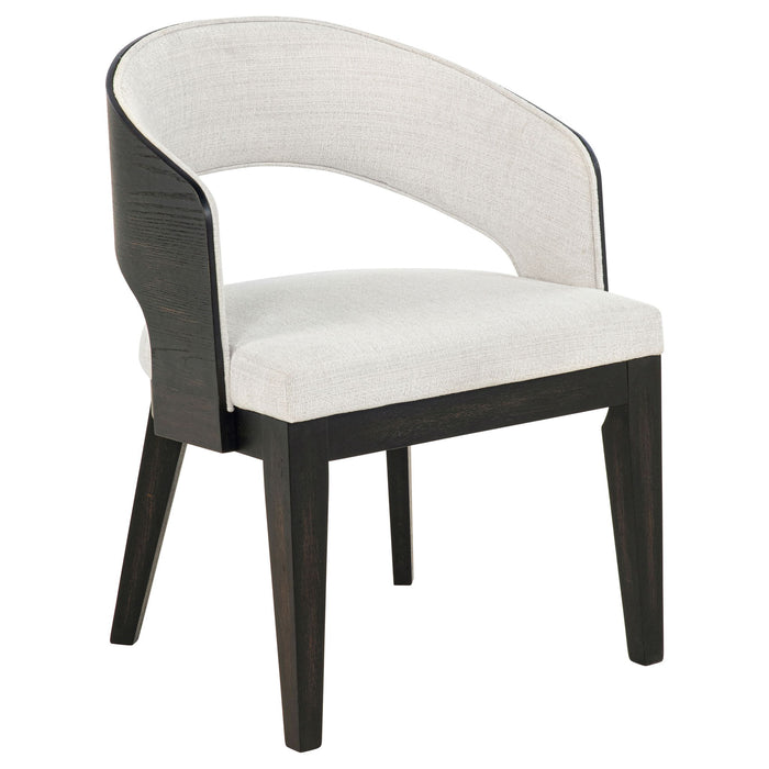 Bangor - Upholstered Dining Arm Chair (Set of 2) - Black / Cream Furniture Max