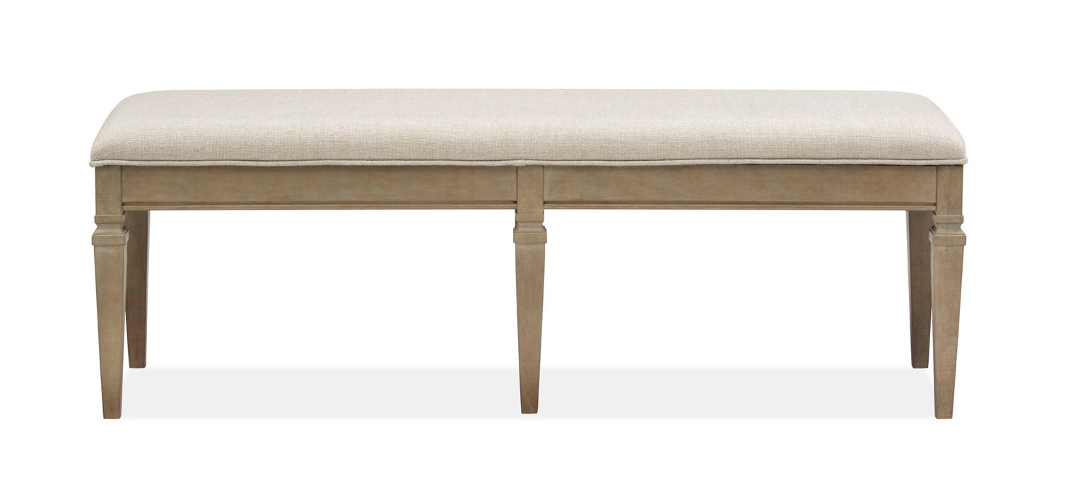 Lancaster - Bench With Upholstered Seat - Dovetail Gray Magnussen Furniture