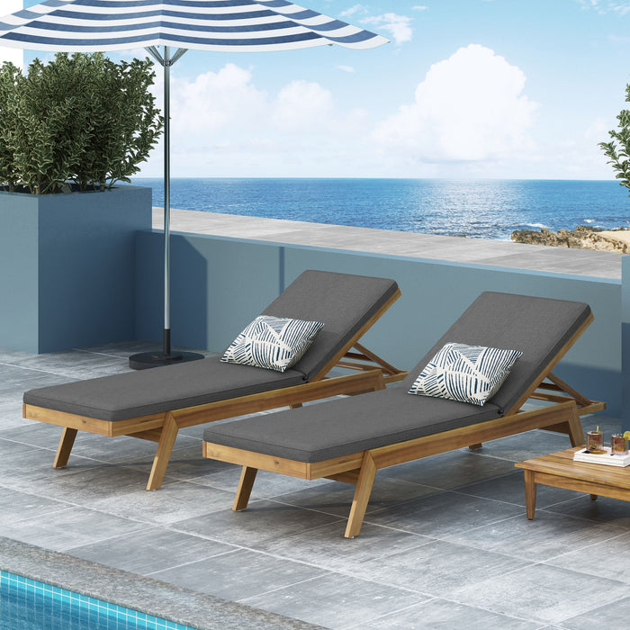 Nebulon - Outdoor Adjustable Chaise Lounge With Water Resistant Cushions (Set of 2)