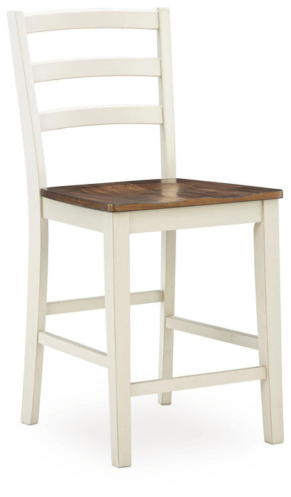 Brinfern - Barstool (Set of 2) - Brown / Antique White Signature Design by Ashley®