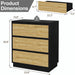 3 Drawer Nightstand, Bedroom Side Table Home Essentials