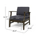 Enchanting Outdoor Club Chair With Slat Panel Design And Water Resistant Cushion - Dark Gray Noble House