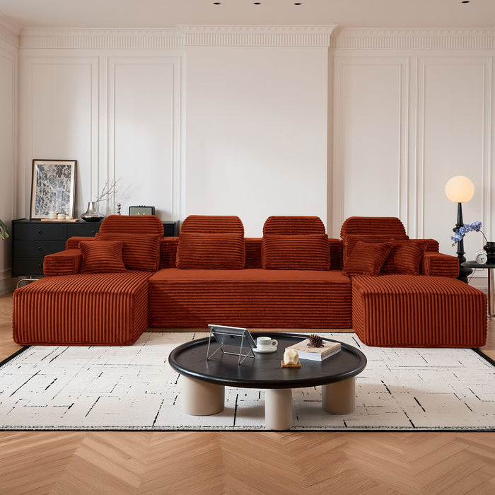 Sectional Sleeper Sofa & Storage Pockets, Modular Couch With Throw Pillows For Living Room Home Essentials