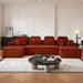 Sectional Sleeper Sofa & Storage Pockets, Modular Couch With Throw Pillows For Living Room Home Essentials