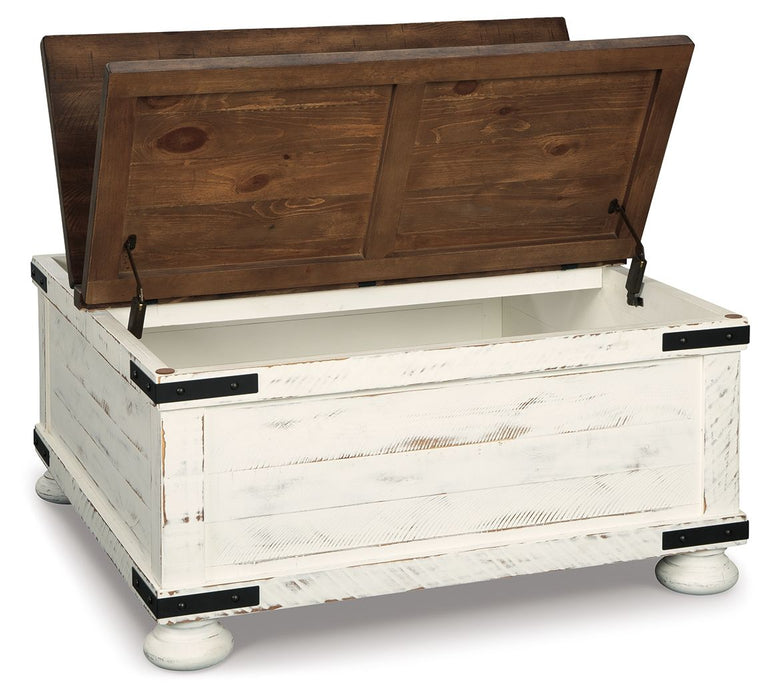 Wystfield - Cocktail Table with Storage - White / Brown Signature Design by Ashley®