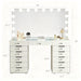 LED Lighted Makeup Vanity Desk With 16 Bulbs Mirror, 13 Drawers Dressing Table For Bedroom - Gloss White Home Essentials