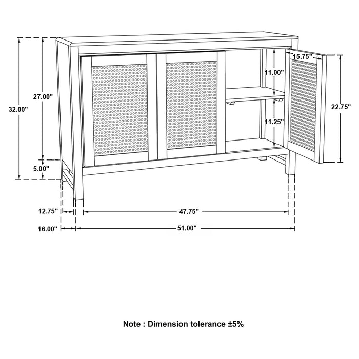 Ashton - 3 Door Accent Cabinet - Natural Furniture Max
