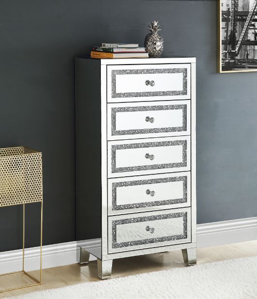 Noralie - Cabinet - Mirrored, Faux Diamonds ACME