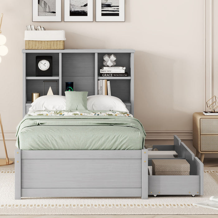 Bed Frame With Built In USB Port And 2 Drawers Home Essentials