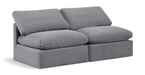 Indulge - Velvet 2 Seat Modular Armless Sofa Meridian Furniture