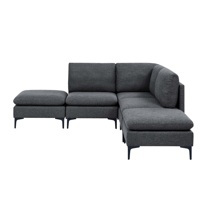 Upholstered Modular Sectional With Tall Legs, Medium Firm Seat Home Essentials