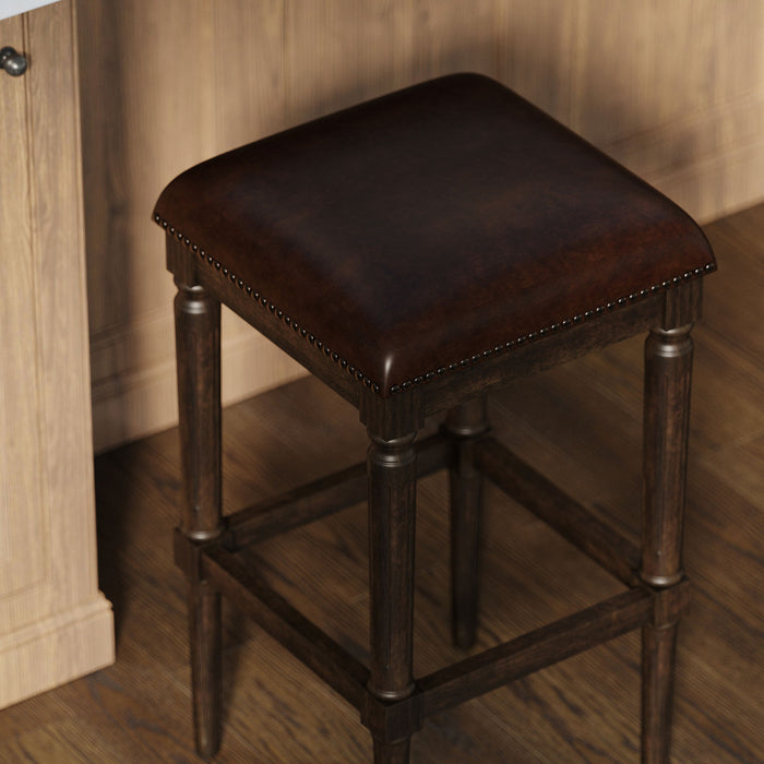 Square Stool With Upholstered Seat Home Essentials
