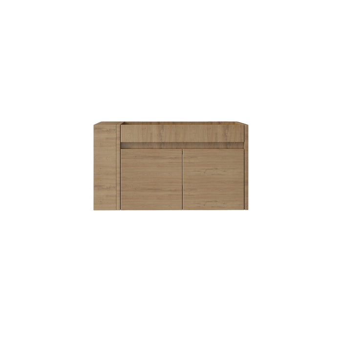 Floating Bathroom Vanity Cabinet, Soft Close Double Drawers, Open Side Storage, Wall Mounted, Cabinet Only Home Essentials
