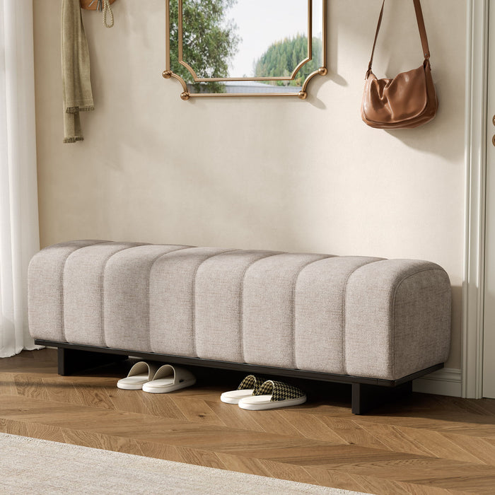 Indoor Dining Bench For Dining Room - Oatmeal Noble House