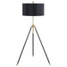 Tripod Drum Shade Floor Lamp With Rotary Switch - Black Furniture Max
