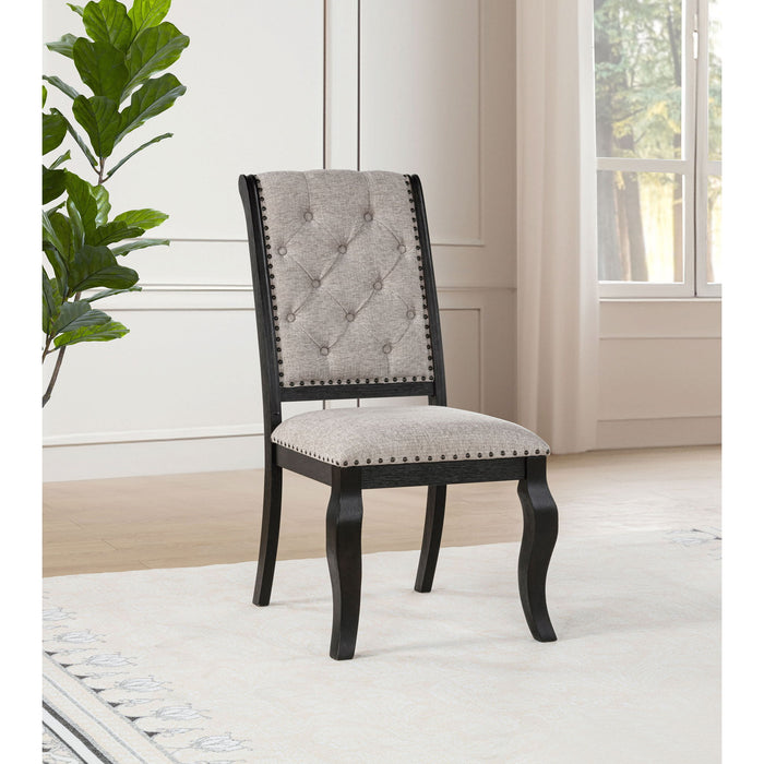 Kinzler - Side Chairs (Set of 2) - Tan / Black Furniture Max