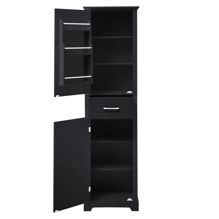 Tall Freestanding Bathroom Storage Cabinet With 2 Doors And Adjustable Shelves Hearth and Haven