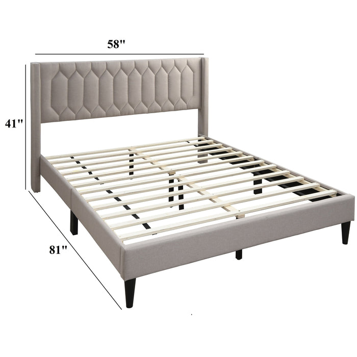 Platform Bed With Diamond Tufted Headboard Home Essentials