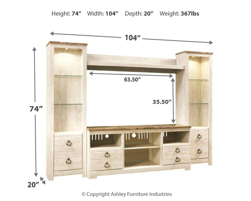 Willowton - Entertainment Center With Fireplace Option Signature Design by Ashley®