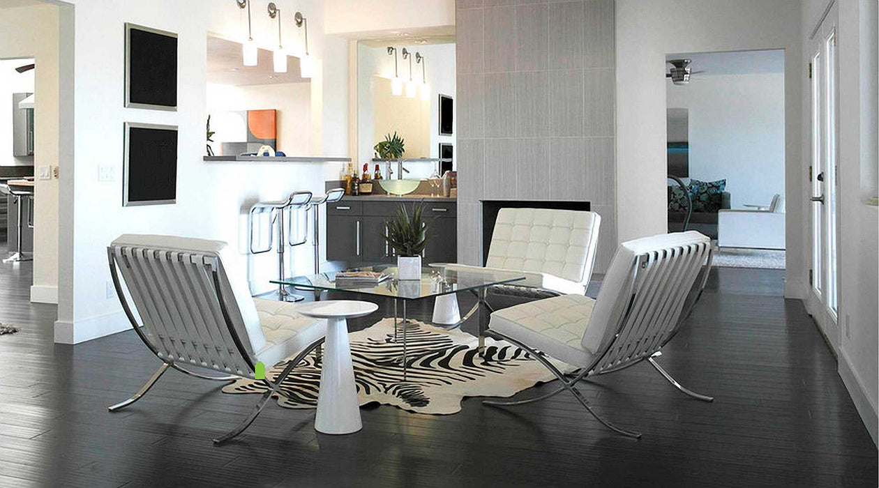 5' x 7' Natural Cowhide Area Rug - Zebra Stripe Black And White