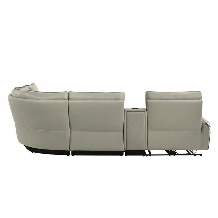 Jayke - Power Motion Sectional Sofa - Light Gray Top Grain Leather Match ACME