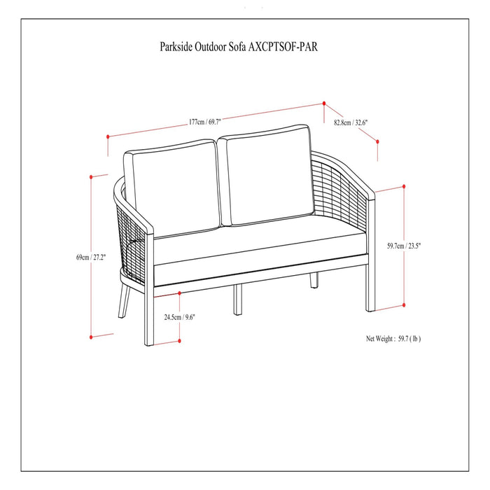 Parkside - Outdoor Sofa - Natural Simpli-Home