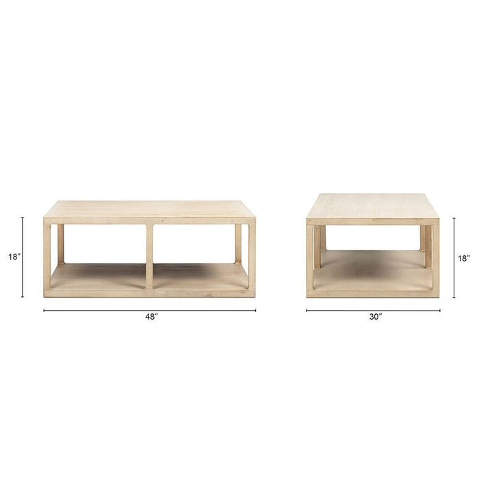 Ellis - Open Frame Coffee Table With Lower Shelf - Natural Jennifer Taylor Home