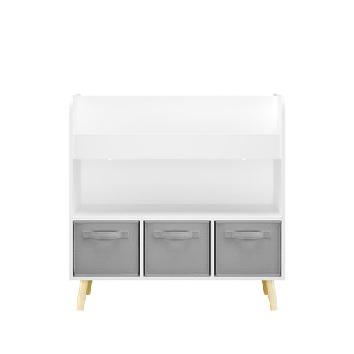 Bookshelf With 3 Bins, Storage Shelf For Toys And Books Home Essentials