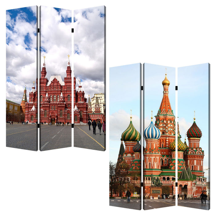 Wood Canvas Russia Screen - Red Blue And White