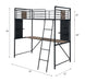 Cordelia - Twin Loft Bed With Desk - Antique Oak, Sandy Black & Dark Bronze Hand-Brushed ACME