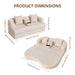 2 In 1 Convertible Sleeper Sofa Bed With Cup Holders Home Essentials
