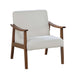 Upholstered Accent Chair With Frame Low Profile Seating For Living Room - White Home Essentials