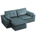 L - Shaped Modular 2 Seater Sofa With Movable Ottoman And High Density Sponge Cushions For Living Room Home Essentials